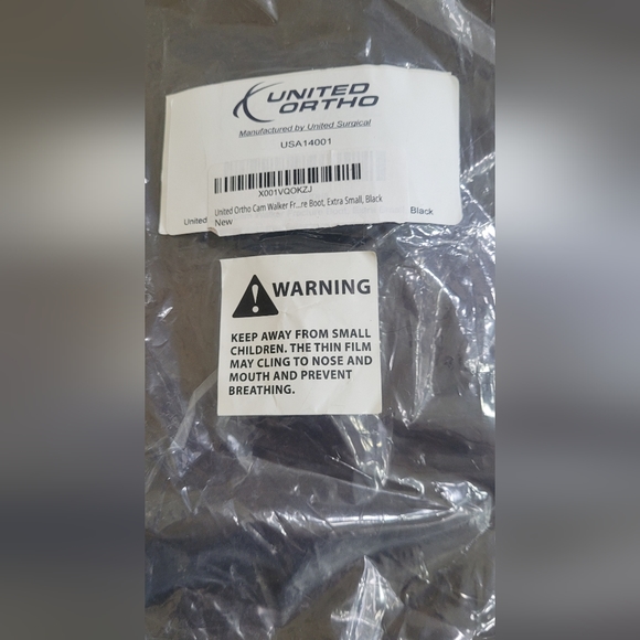 NWT UNITED ORTHO- USA 14007 CAM WALKER FRACTURE BOOT EXTRA SMALL BLACK 15 INCHES - Picture 5 of 14